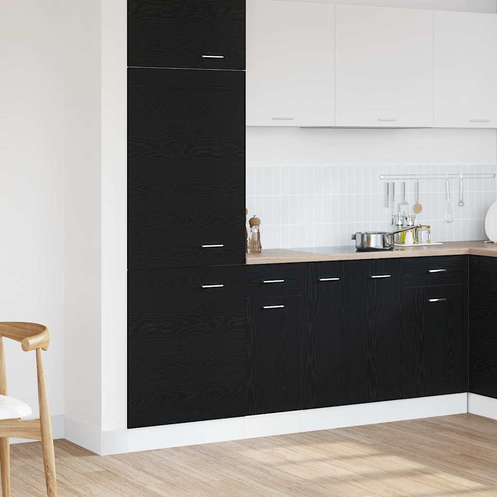 vidaXL Hängeschrank mit Regal Schwarz Eichen-Optik 30 x 46 x 81,5 cm