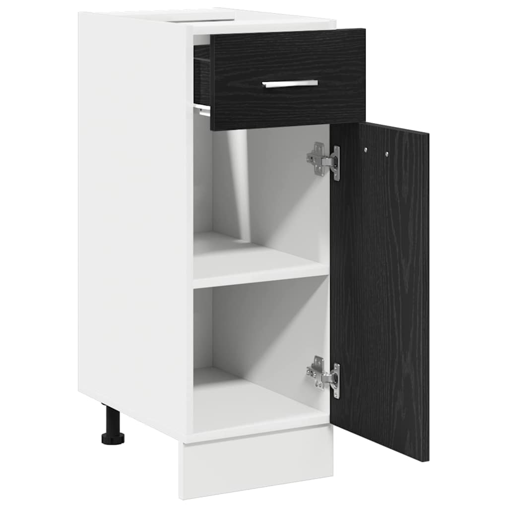 vidaXL Hängeschrank mit Regal Schwarz Eichen-Optik 30 x 46 x 81,5 cm