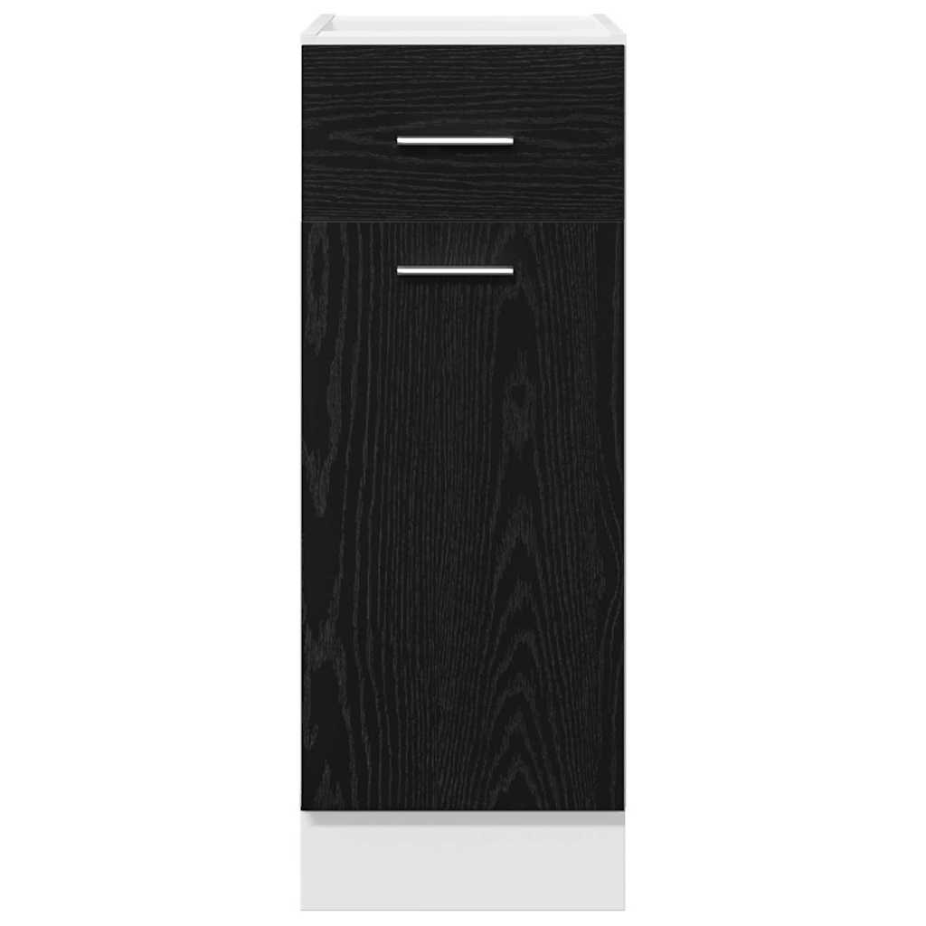 vidaXL Hängeschrank mit Regal Schwarz Eichen-Optik 30 x 46 x 81,5 cm