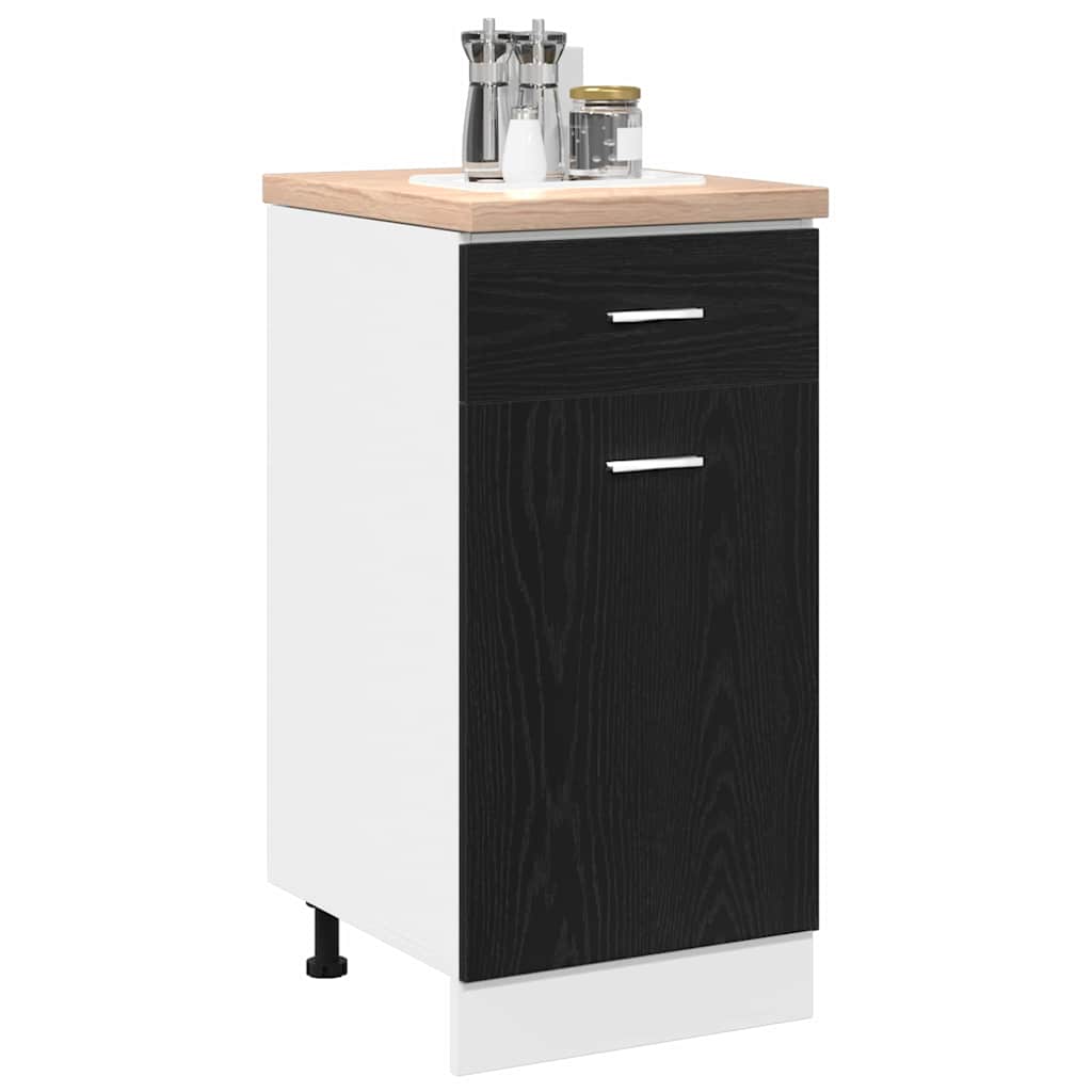 vidaXL Hängeschrank mit Regal Schwarz Eichen-Optik 40 x 46 x 81.5 cm