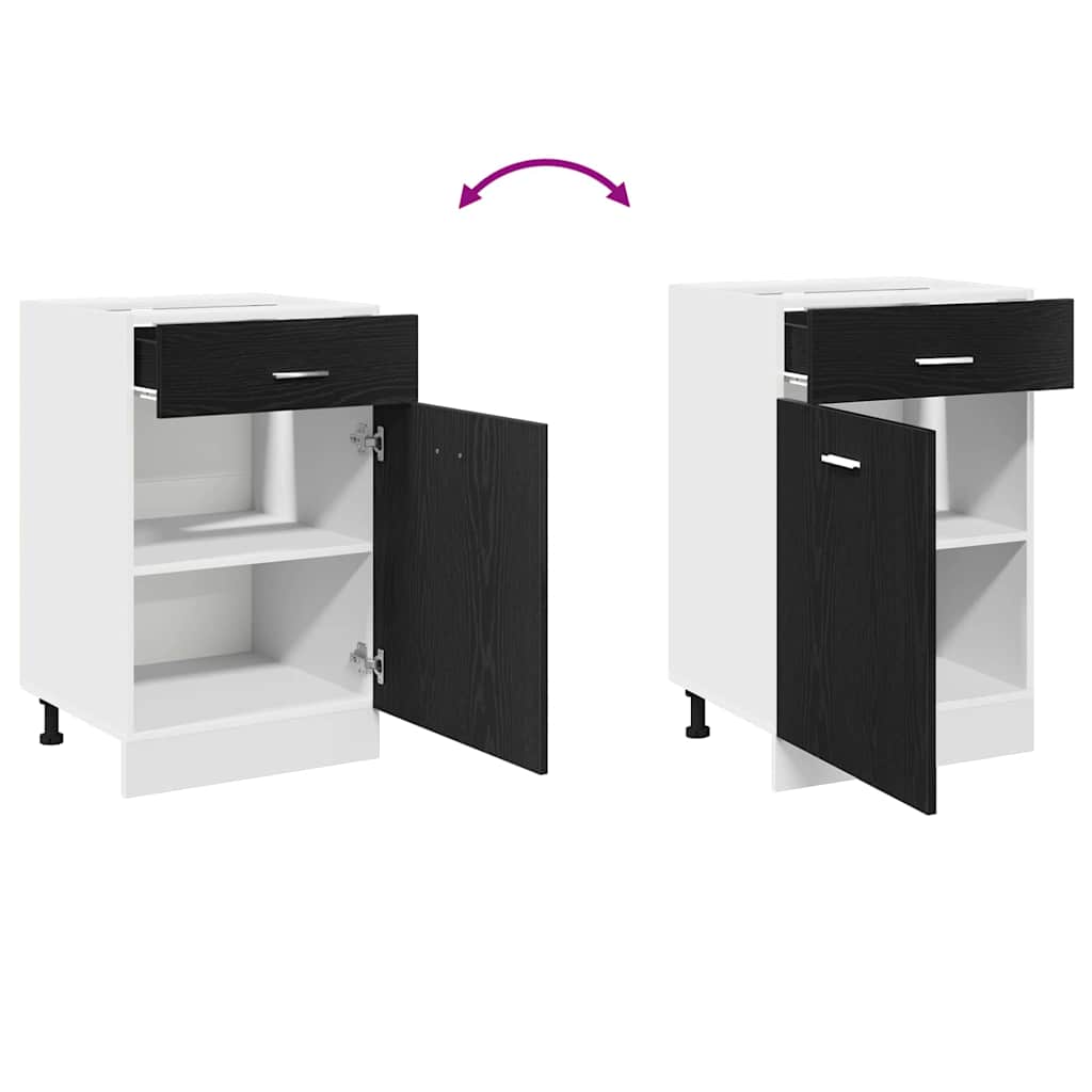 vidaXL Hängeschrank mit Regal Schwarz Eichen-Optik 50 x 46 x 81,5 cm