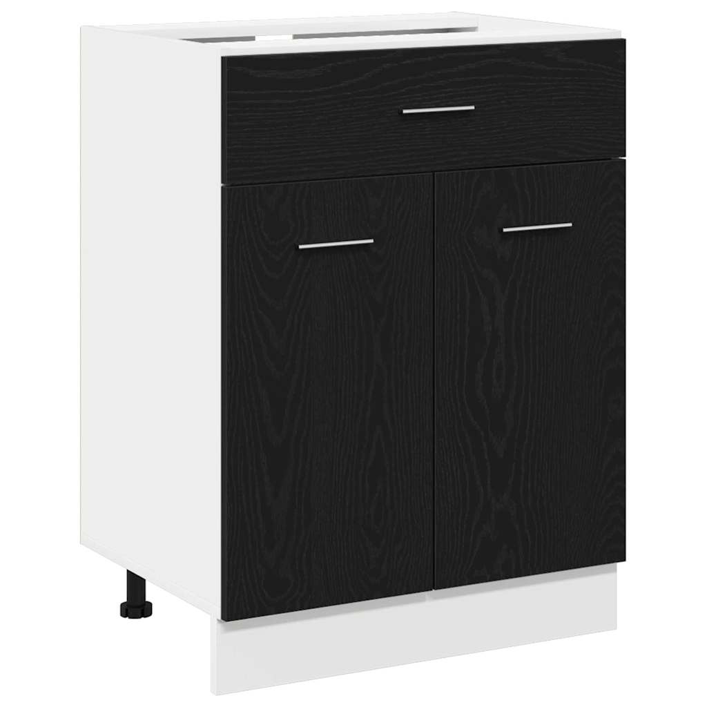 vidaXL Hängeschrank mit Regal Schwarz Eichen-Optik 60 x 46 x 81,5 cm