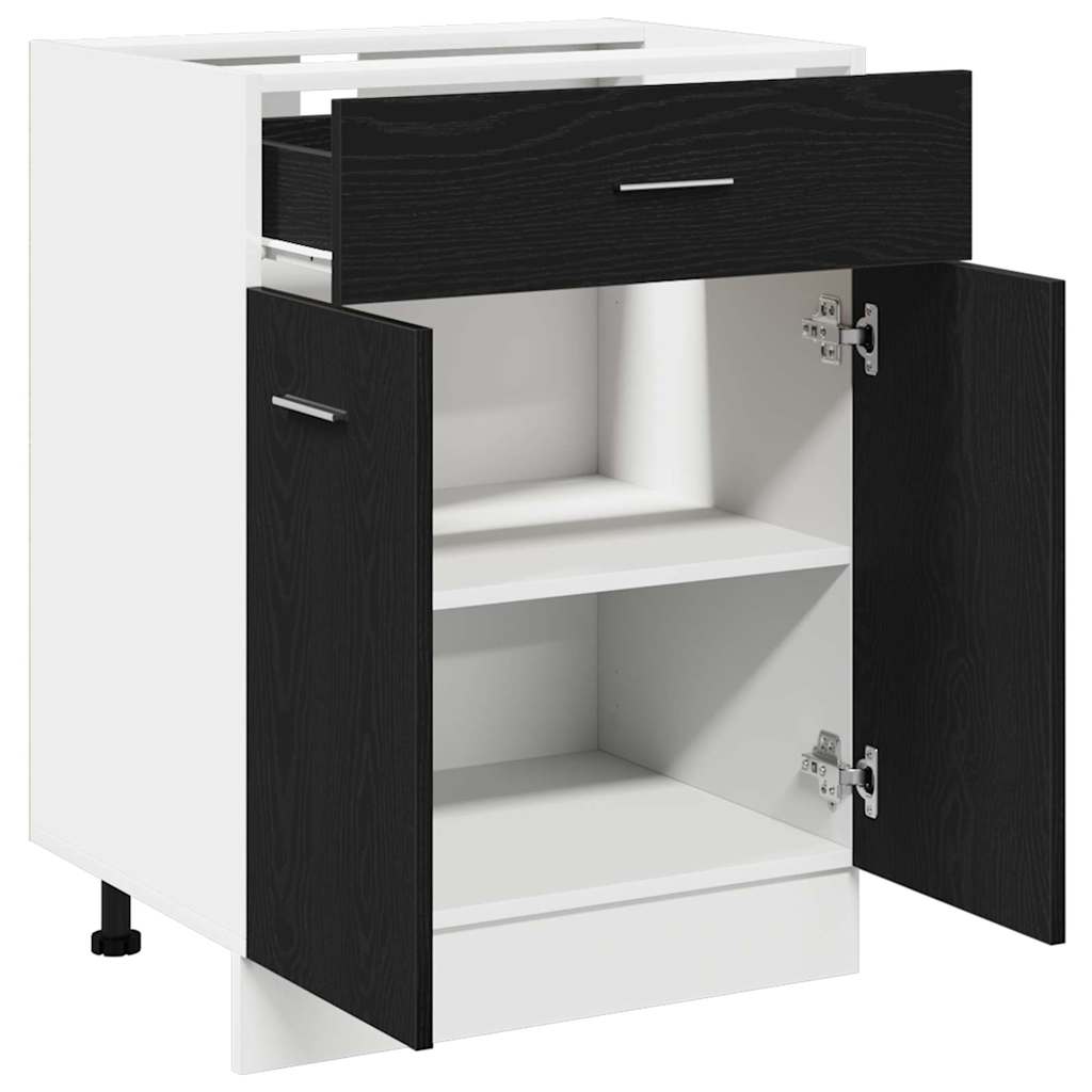 vidaXL Hängeschrank mit Regal Schwarz Eichen-Optik 60 x 46 x 81,5 cm