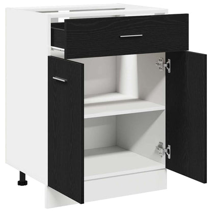 vidaXL Hängeschrank mit Regal Schwarz Eichen-Optik 60 x 46 x 81,5 cm