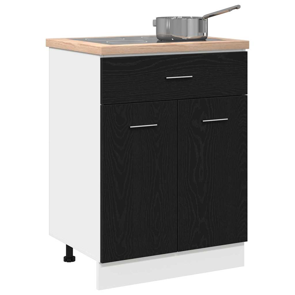 vidaXL Hängeschrank mit Regal Schwarz Eichen-Optik 60 x 46 x 81,5 cm