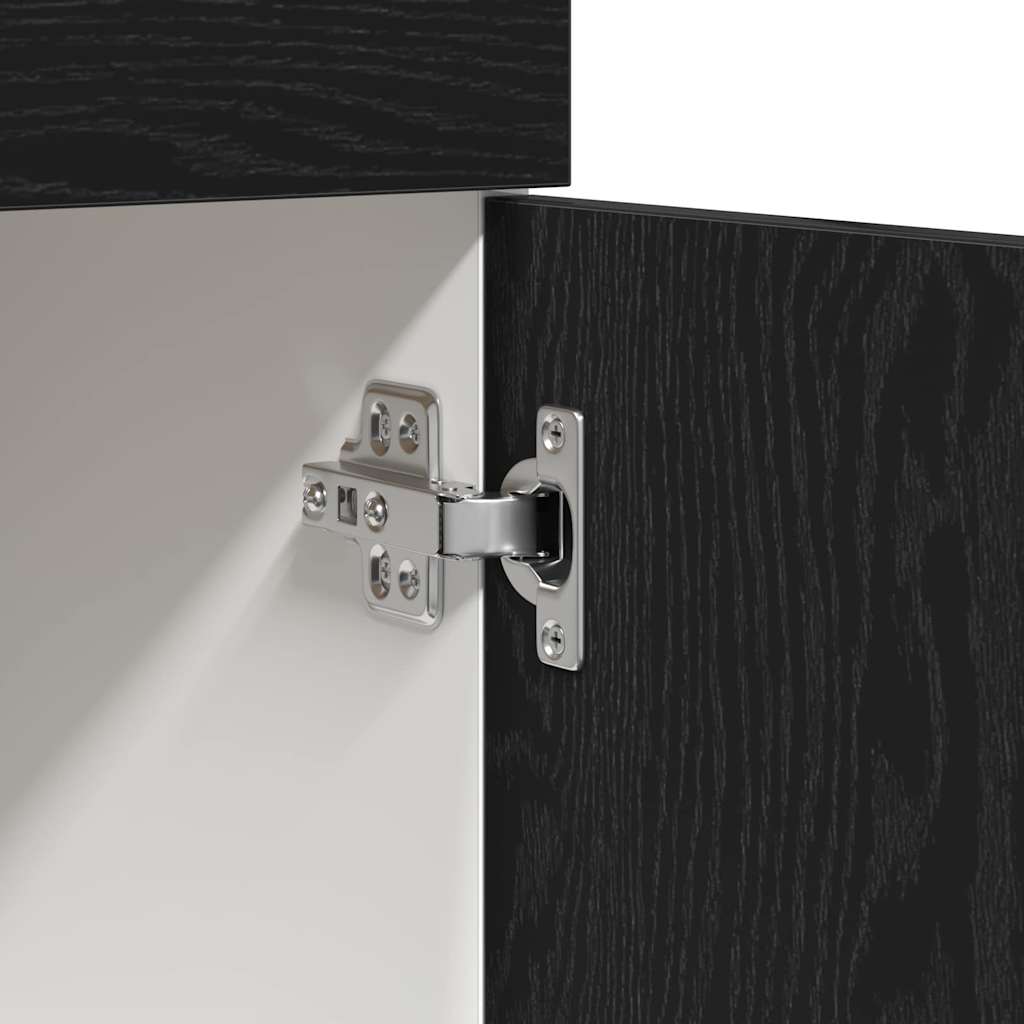 vidaXL Hängeschrank mit Regal Schwarz Eichen-Optik 80 x 31 x 81,5 cm