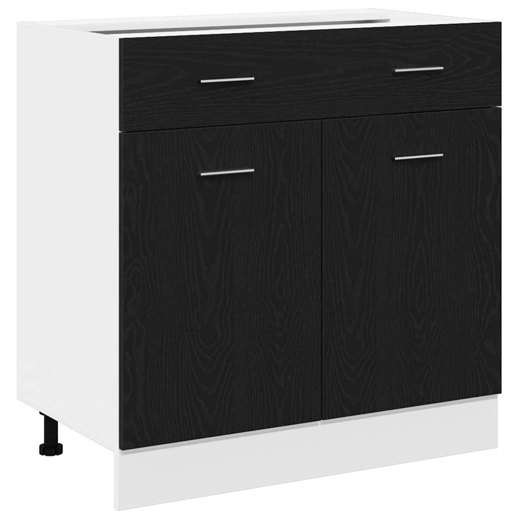 vidaXL Hängeschrank mit Regal Schwarz Eichen-Optik 80 x 31 x 81,5 cm