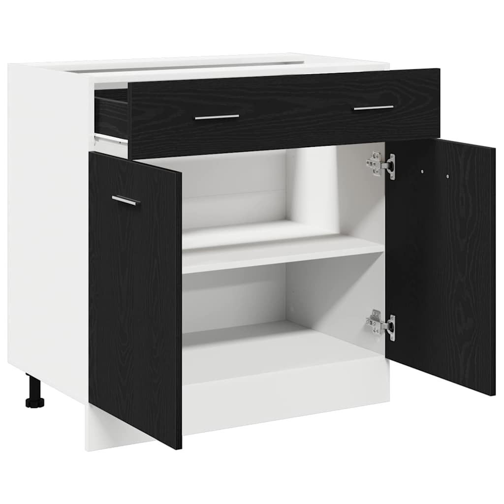 vidaXL Hängeschrank mit Regal Schwarz Eichen-Optik 80 x 31 x 81,5 cm