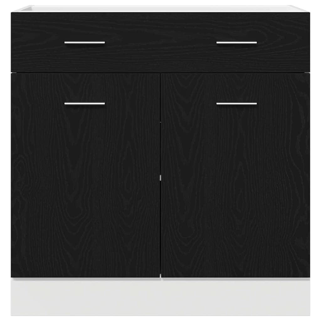vidaXL Hängeschrank mit Regal Schwarz Eichen-Optik 80 x 31 x 81,5 cm