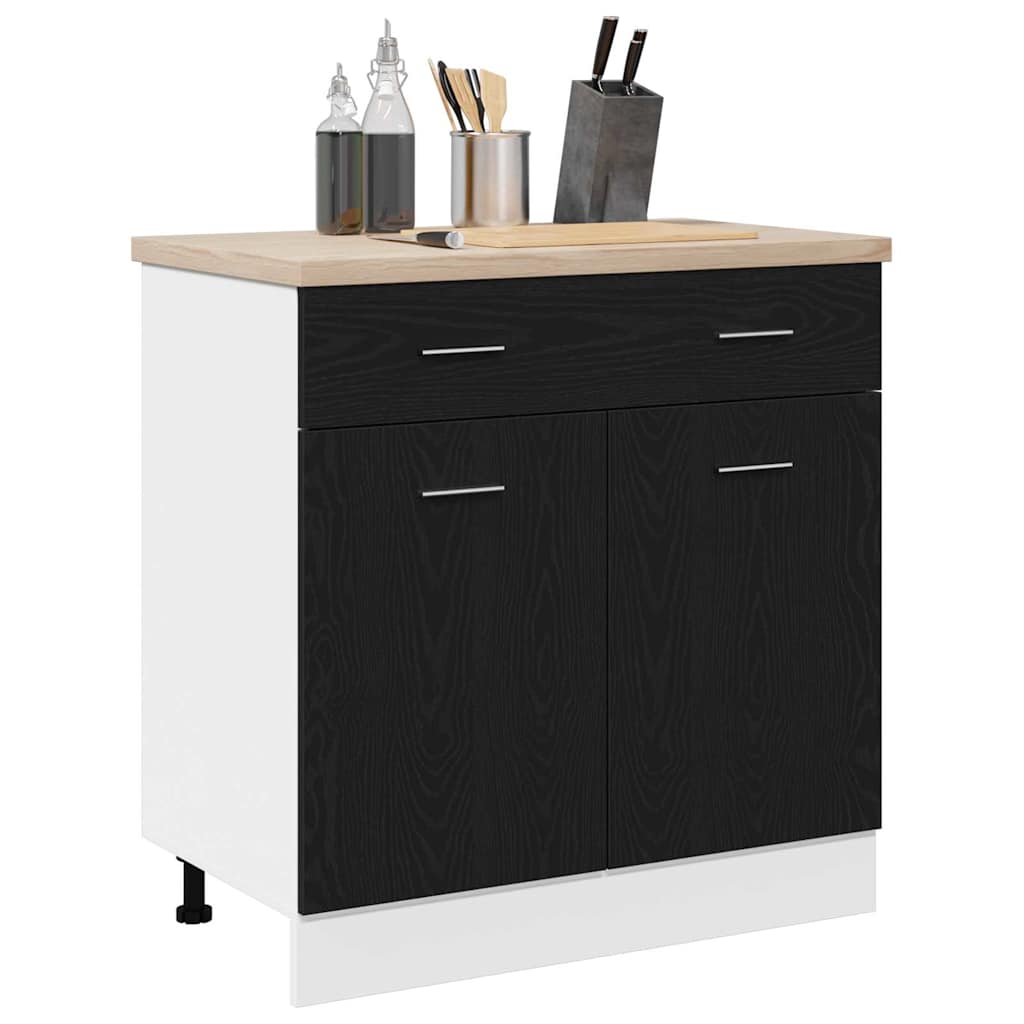 vidaXL Hängeschrank mit Regal Schwarz Eichen-Optik 80 x 31 x 81,5 cm