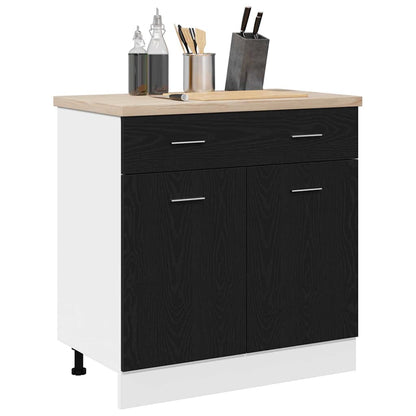 vidaXL Hängeschrank mit Regal Schwarz Eichen-Optik 80 x 31 x 81,5 cm