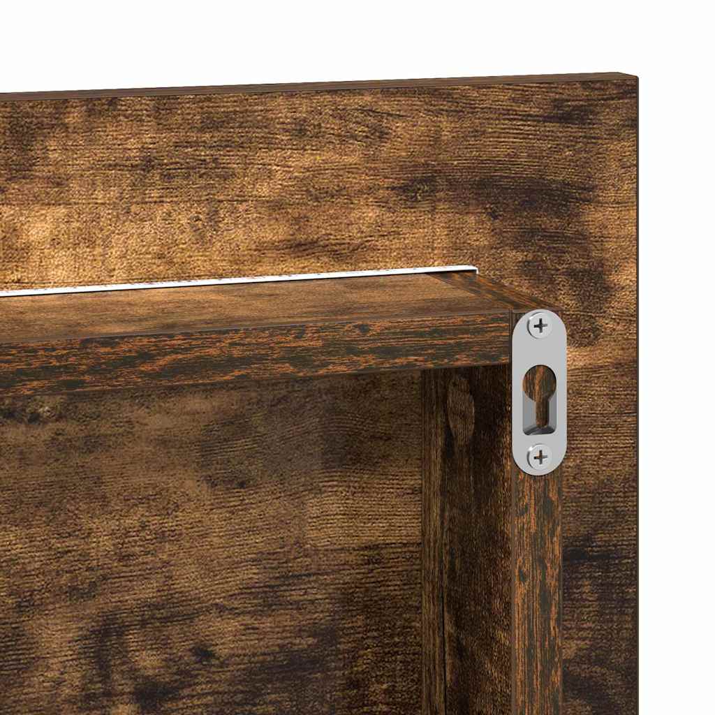 vidaXL Spiegel Wandmontiert Braun 80 x 37 cm Glas und engineered Holz