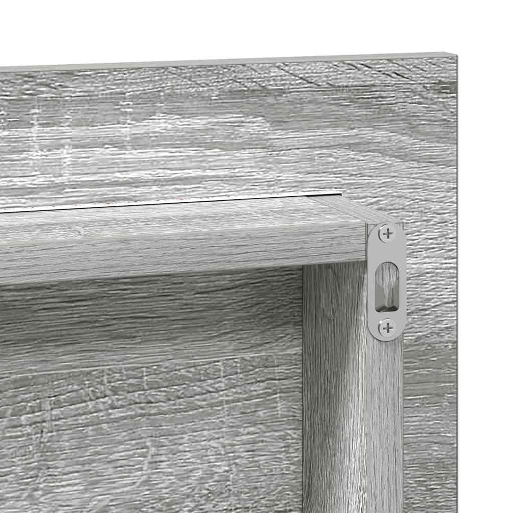 vidaXL Spiegel Hellgrau Sonoma 80 x 37 cm Glas und engineered Holz