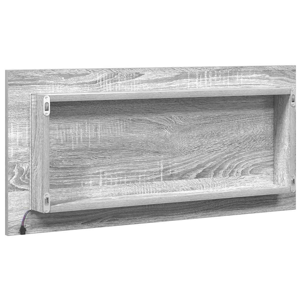 vidaXL Spiegel Hellgrau Sonoma 80 x 37 cm Glas und engineered Holz
