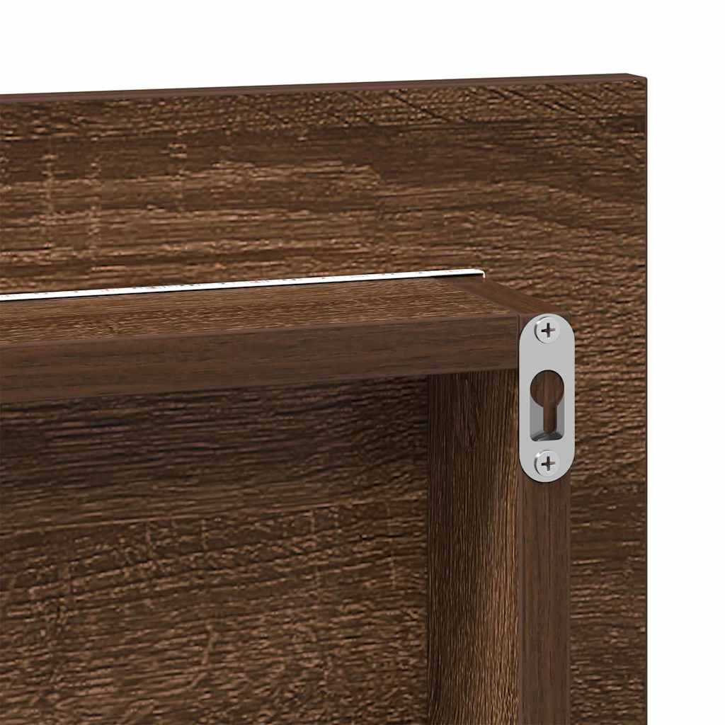 vidaXL Spiegel Braun Eichen-Optik 80 x 37 cm Glas und engineered Holz