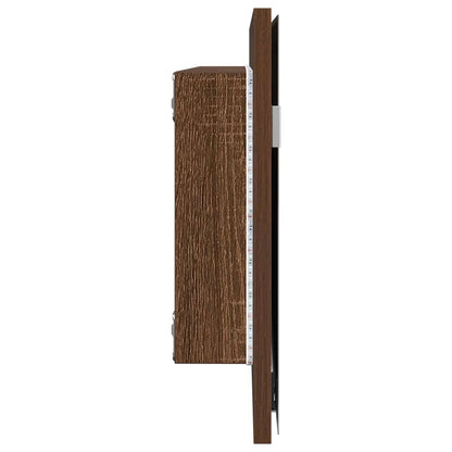 vidaXL Spiegel Braun Eichen-Optik 80 x 37 cm Glas und engineered Holz