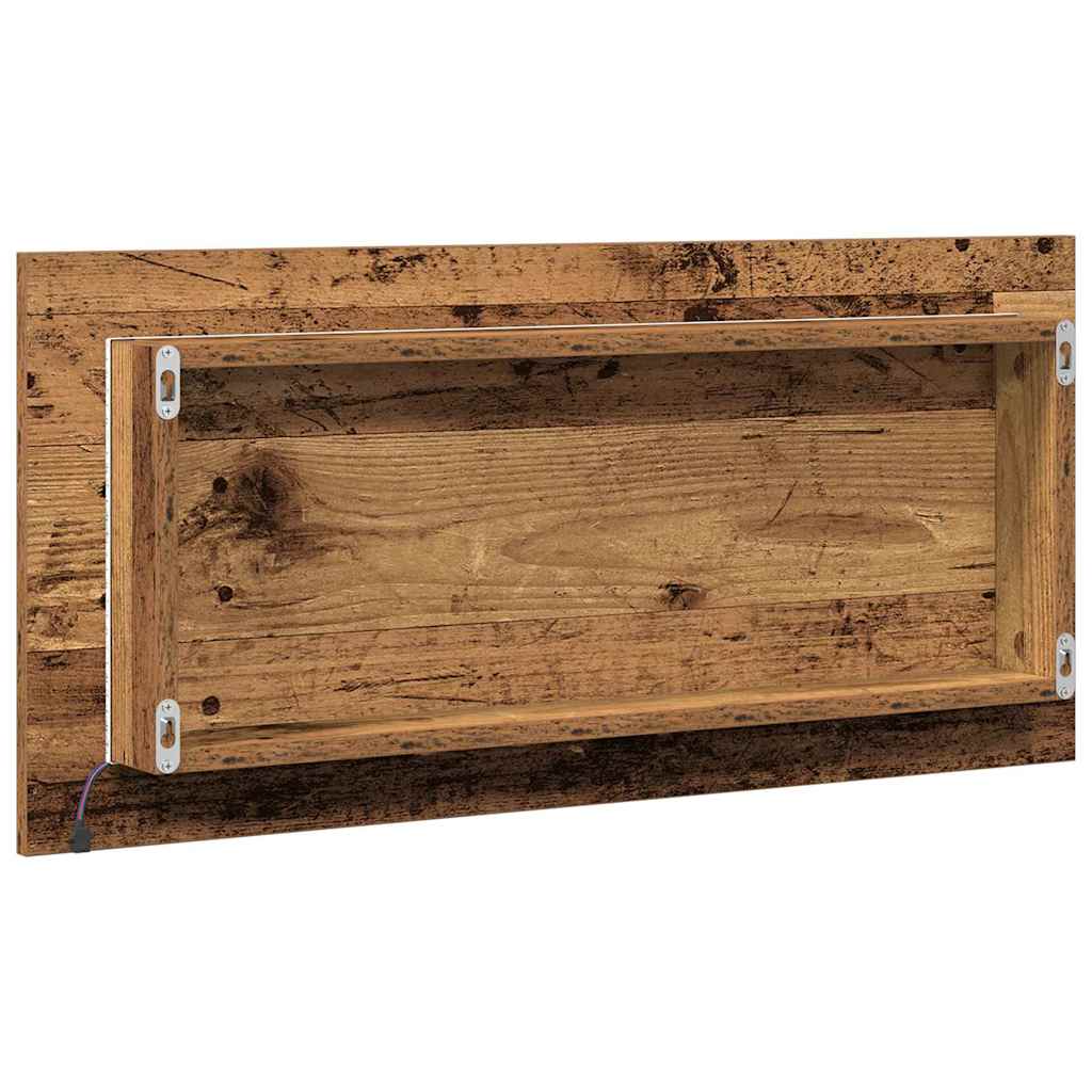 vidaXL Spiegel mit Spiegel Altholz 80 x 37 cm Glas und engineered Holz
