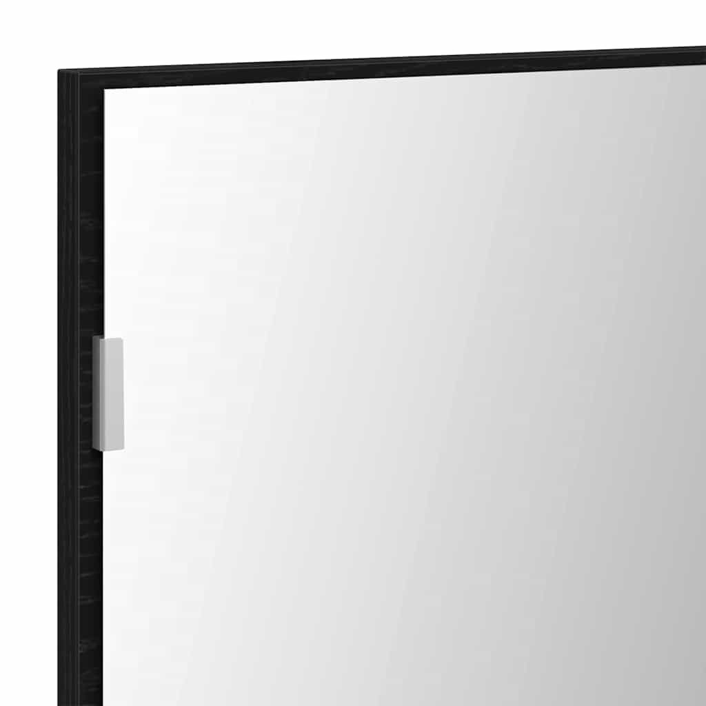 vidaXL Spiegel mit LED-Lichtleisten Schwarz Eichen-Optik 80 x 37 cm