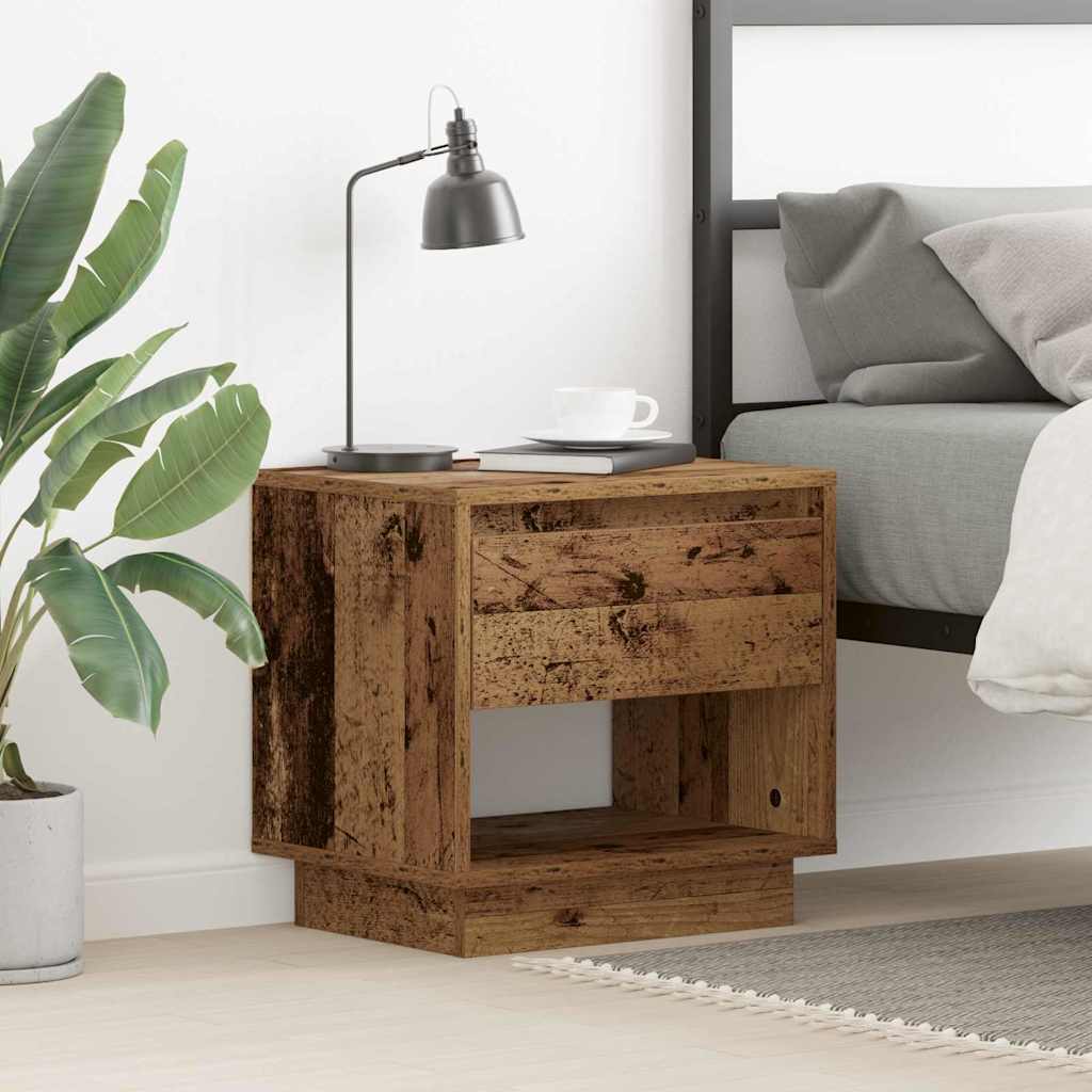 vidaXL Nachttisch mit Schubladen Altholz 45 x 34 x 44 cm Holzwerkstoff