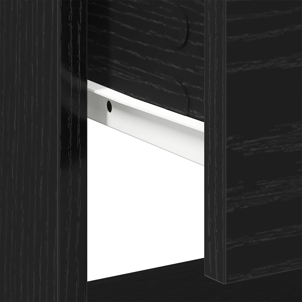 vidaXL Nachttisch Schwarz Eichen-Optik 45 x 34 x 44 cm Holzwerkstoff