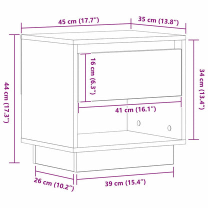 vidaXL Nachttisch Schwarz Eichen-Optik 45 x 34 x 44 cm Holzwerkstoff