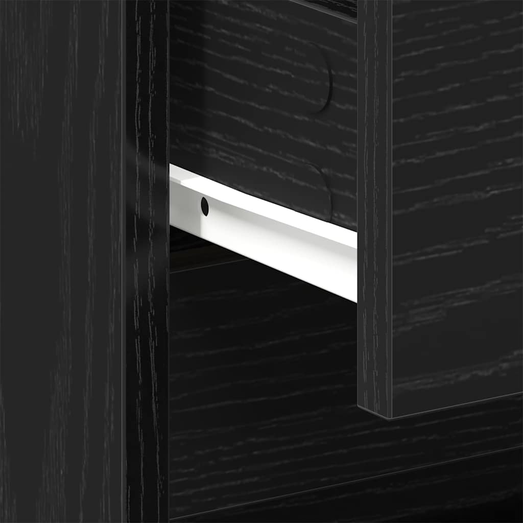 Nachttisch Schwarz Eichen-Optik 45 x 34 x 44,5 cm Holzwerkstoff