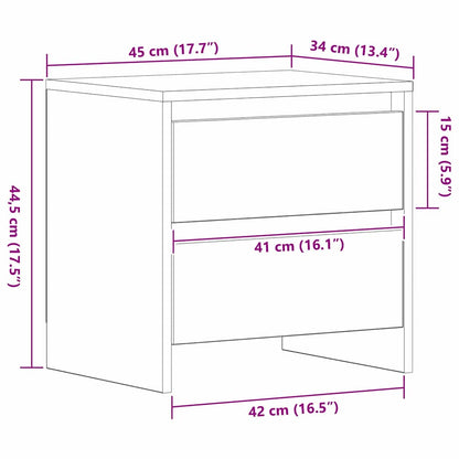 vidaXL Nachttisch Schwarz Eichen-Optik 45 x 34 x 44,5 cm Holzwerkstoff