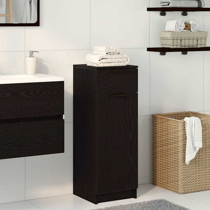 vidaXL Badezimmerschrank mit Tür Schwarz Eichen-Optik 32 x 34 x 90 cm