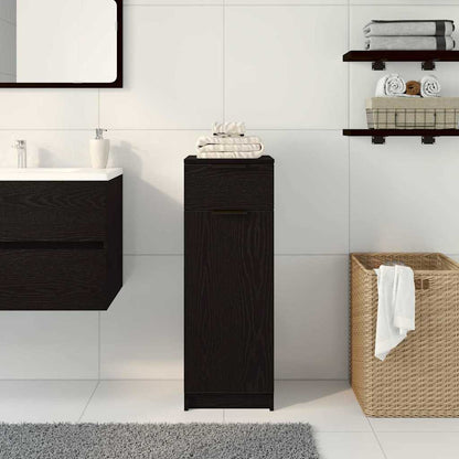 vidaXL Badezimmerschrank mit Tür Schwarz Eichen-Optik 32 x 34 x 90 cm