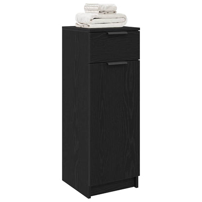 vidaXL Badezimmerschrank mit Tür Schwarz Eichen-Optik 32 x 34 x 90 cm