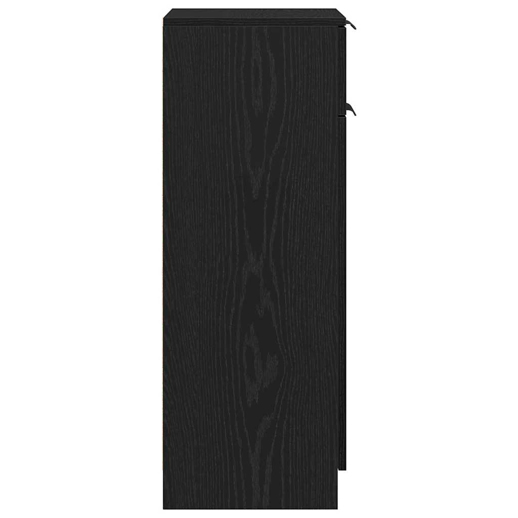vidaXL Badezimmerschrank mit Tür Schwarz Eichen-Optik 32 x 34 x 90 cm