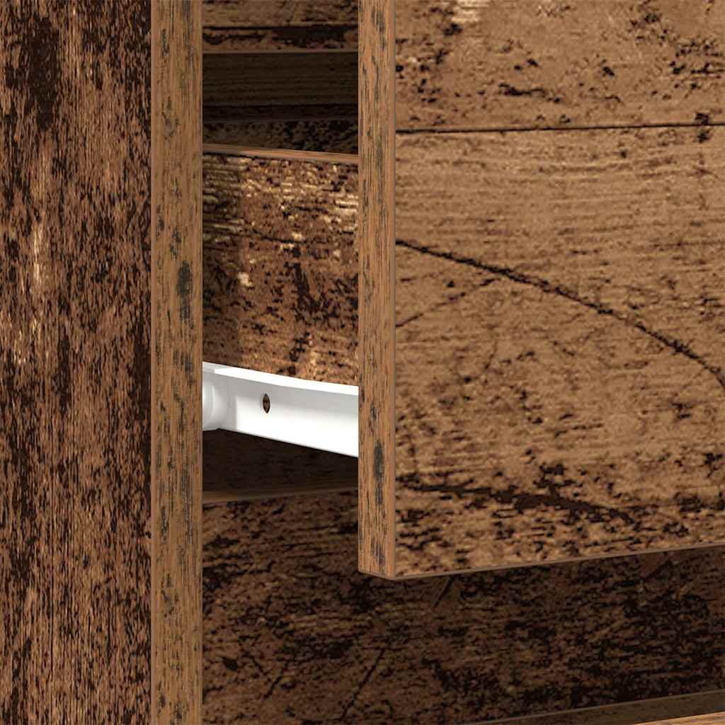 vidaXL Nachttisch mit Schubladen Altholz 40 x 35 x 70 cm Holzwerkstoff