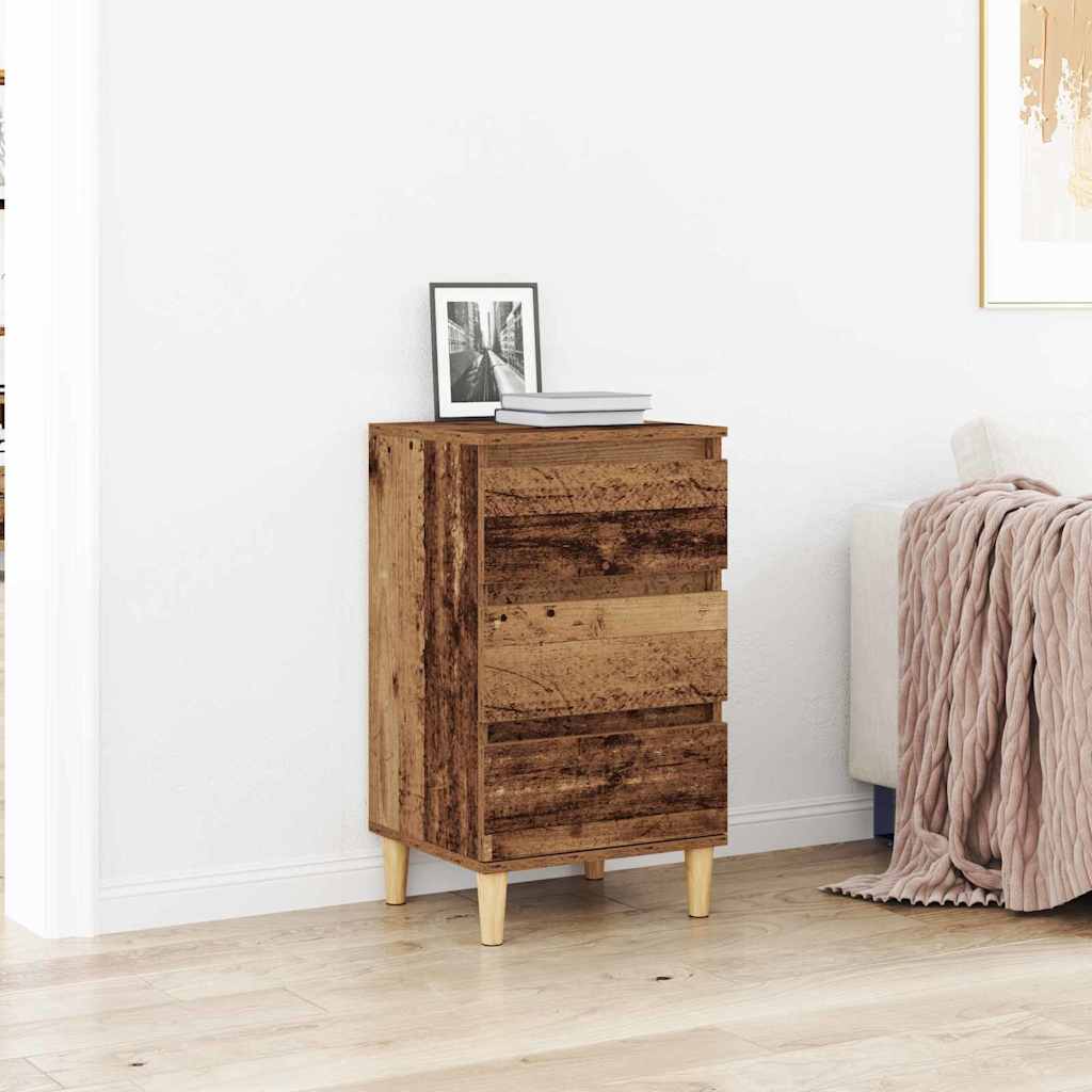 vidaXL Nachttisch mit Schubladen Altholz 40 x 35 x 70 cm Holzwerkstoff