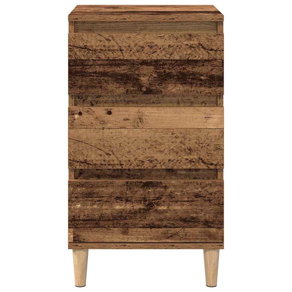 vidaXL Nachttisch mit Schubladen Altholz 40 x 35 x 70 cm Holzwerkstoff