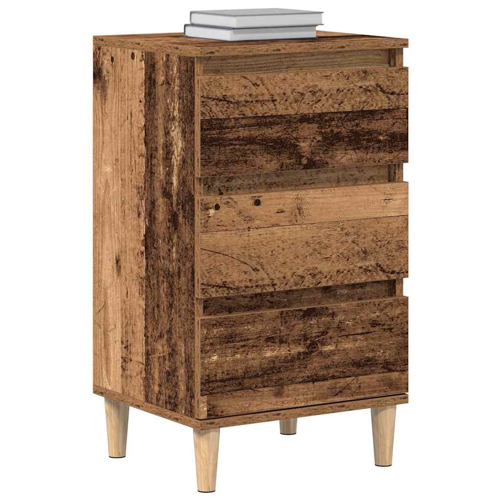 vidaXL Nachttisch mit Schubladen Altholz 40 x 35 x 70 cm Holzwerkstoff