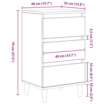 Nachttisch Schwarz Eichen-Optik 40 x 35 x 70 cm Holzwerkstoff