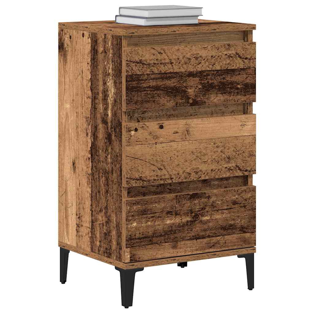 vidaXL Nachttisch mit Schubladen Altholz 45 x 35 x 44 cm Holzwerkstoff