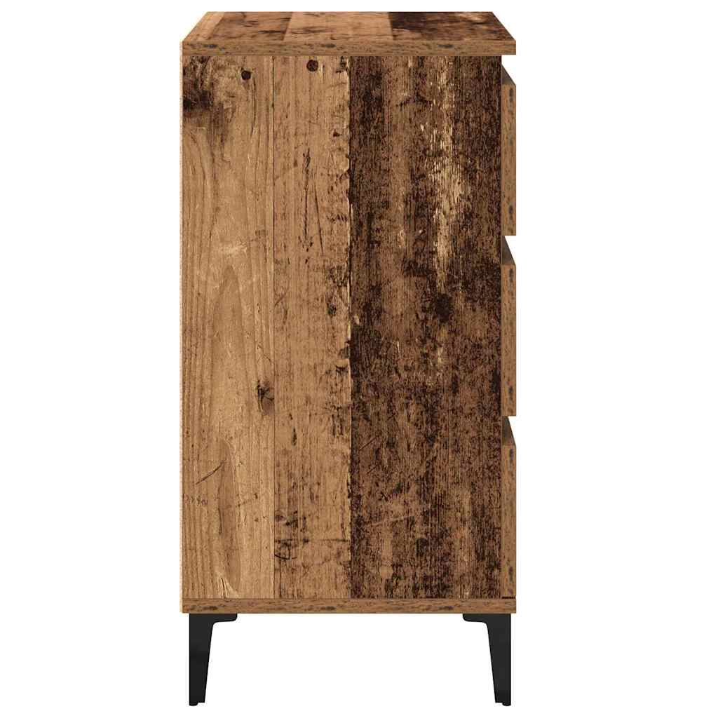 vidaXL Nachttisch mit Schubladen Altholz 45 x 35 x 44 cm Holzwerkstoff