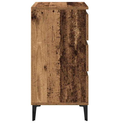 vidaXL Nachttisch mit Schubladen Altholz 45 x 35 x 44 cm Holzwerkstoff