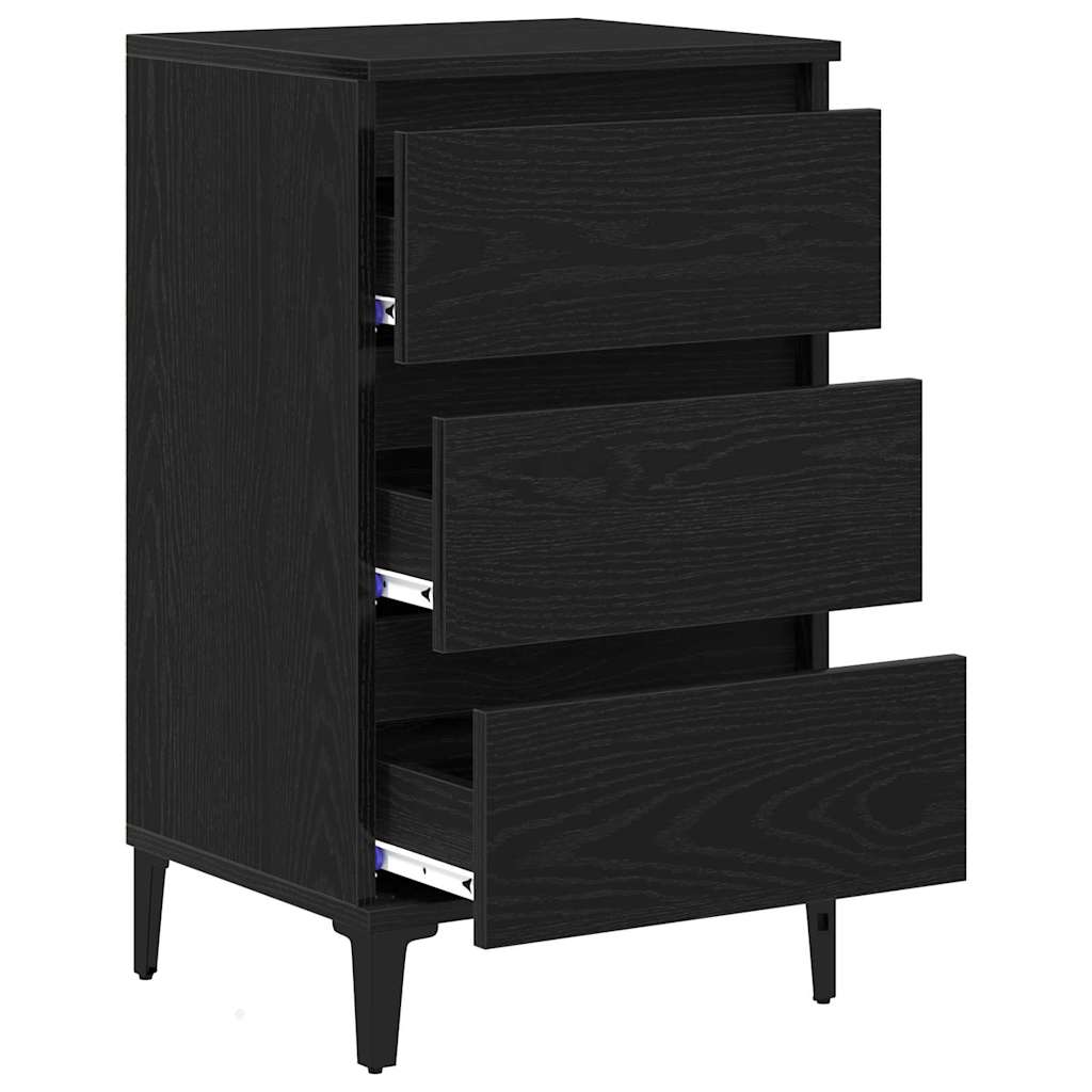 vidaXL Nachttisch Schwarz Eichen-Optik 45 x 35 x 44 cm Holzwerkstoff