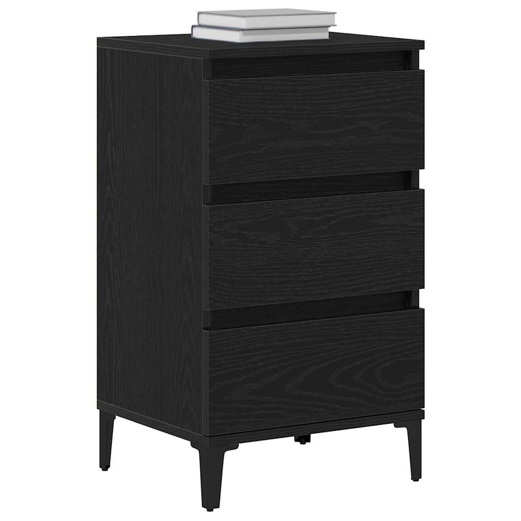 vidaXL Nachttisch Schwarz Eichen-Optik 45 x 35 x 44 cm Holzwerkstoff