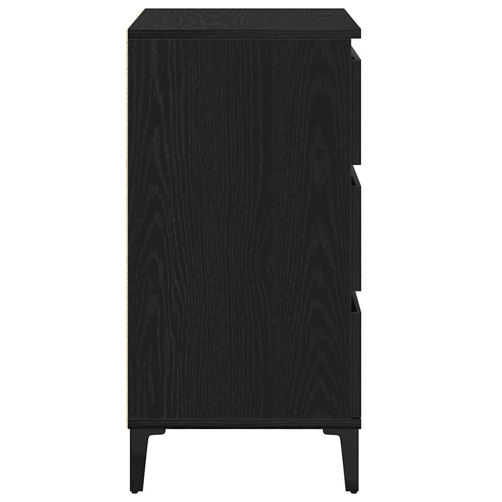 vidaXL Nachttisch Schwarz Eichen-Optik 45 x 35 x 44 cm Holzwerkstoff