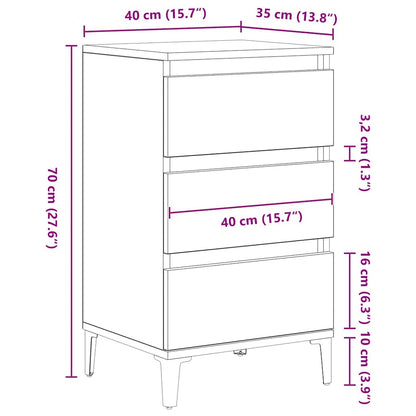 vidaXL Nachttisch Schwarz Eichen-Optik 45 x 35 x 44 cm Holzwerkstoff