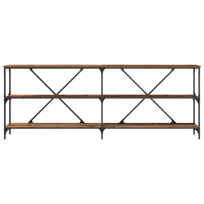 vidaXL Konsolentisch mit Regal Altholz 200 x 30 x 75 cm Holzwerkstoff