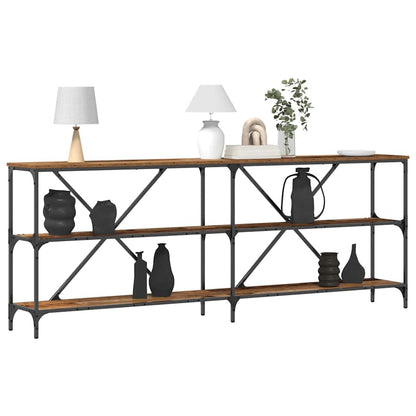 vidaXL Konsolentisch mit Regal Altholz 200 x 30 x 75 cm Holzwerkstoff