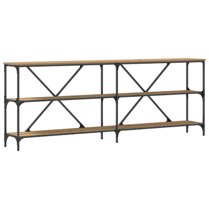 Konsolentisch mit Regal Kunsthandwerk Eiche 200 x 30 x 75 cm