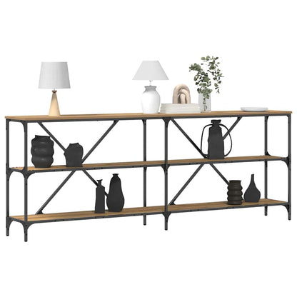 Konsolentisch mit Regal Kunsthandwerk Eiche 200 x 30 x 75 cm