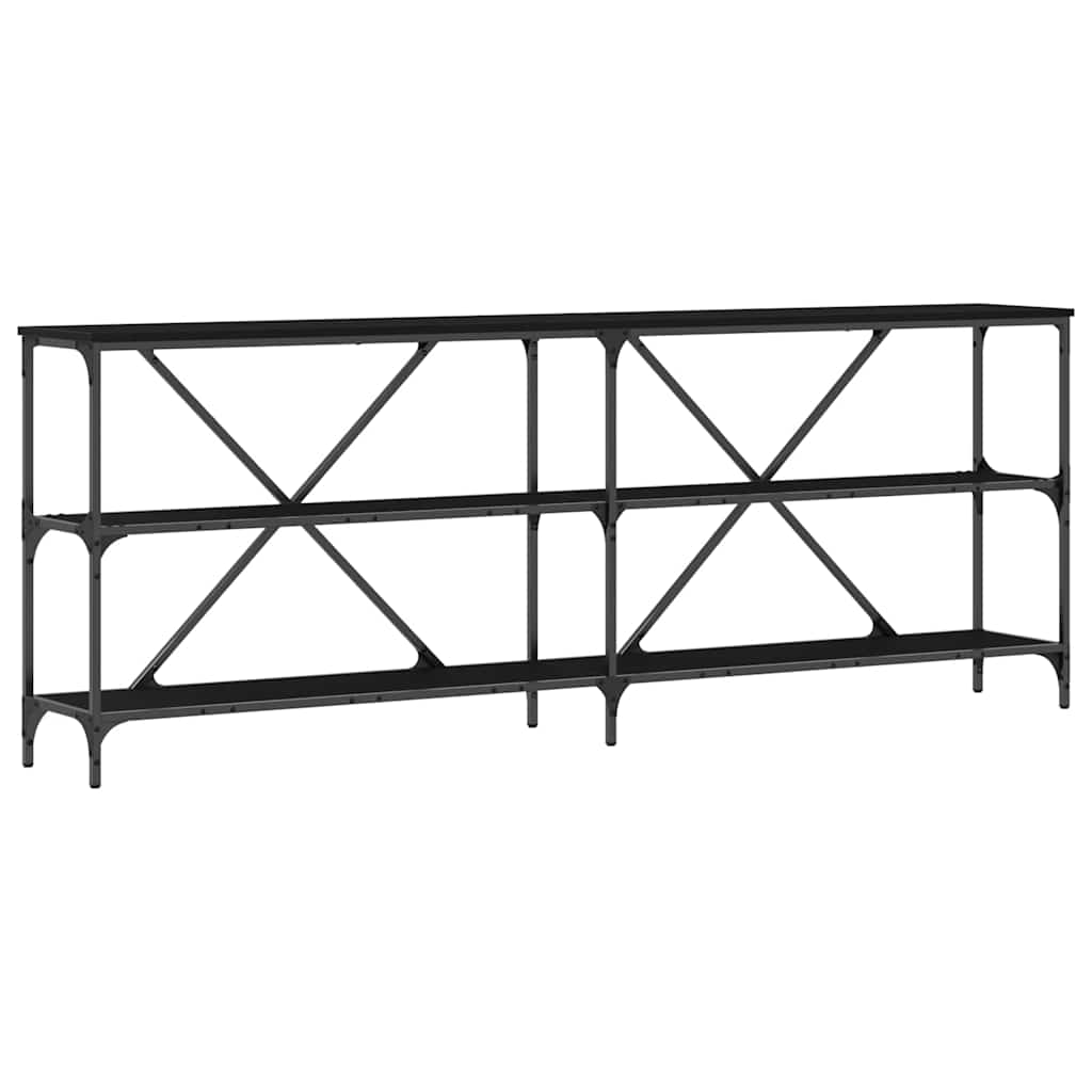 vidaXL Konsolentisch mit Regal Schwarz Eichen-Optik 200 x 30 x 75 cm