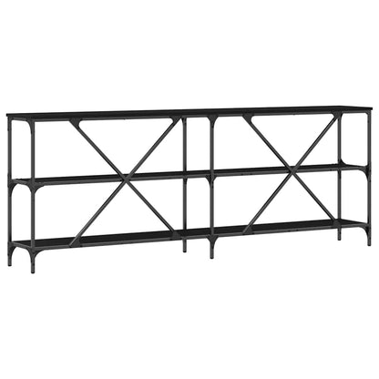 vidaXL Konsolentisch mit Regal Schwarz Eichen-Optik 200 x 30 x 75 cm