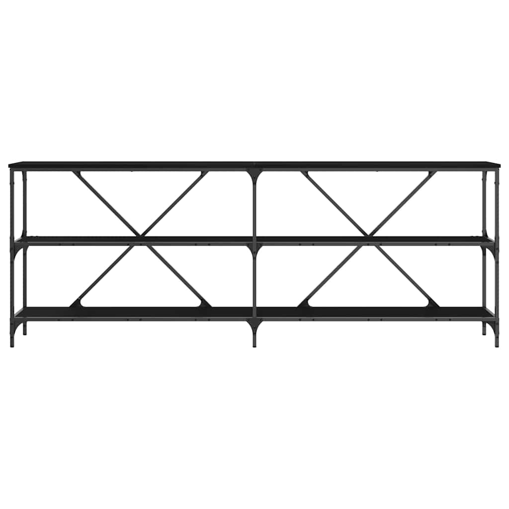 vidaXL Konsolentisch mit Regal Schwarz Eichen-Optik 200 x 30 x 75 cm